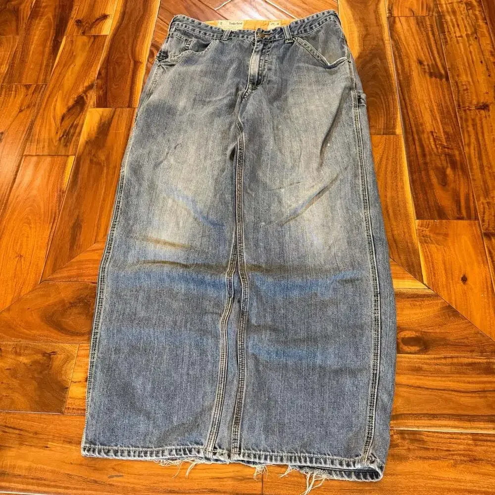 Y2K Baggy Timberland Vintage Carpenter Jeans Mid-Wash wide leg Faded Jeans 34x30